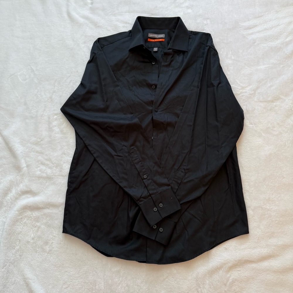 Geoffrey Beene Black Dress Shirt Classic Elegance